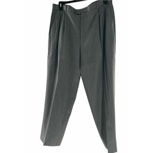 Cianni Cellini 100% Wool Dress Pants Men's Size 40 Gray Pleated Casual Straight